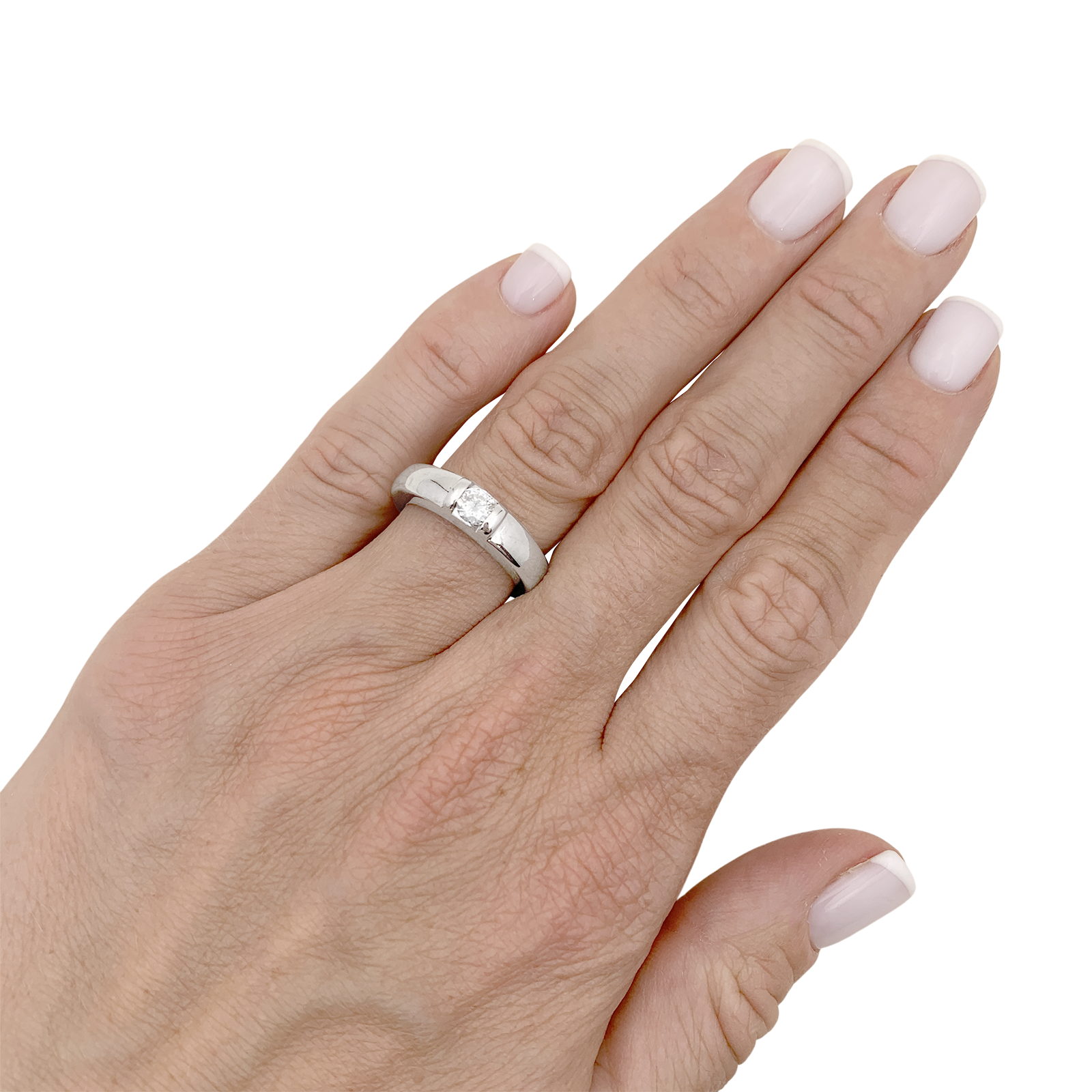 Bague Chaumet, "Gioia", or blanc, diamant.  4