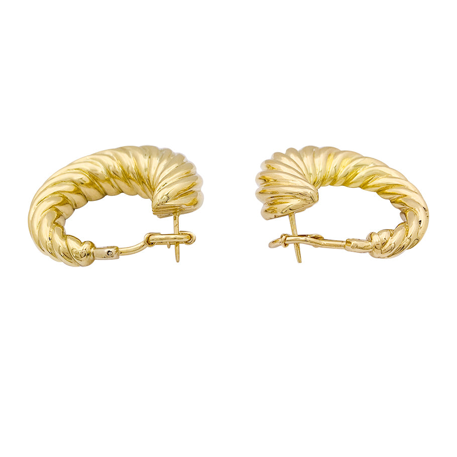 Boucles d'oreilles vintage, or jaune. 2