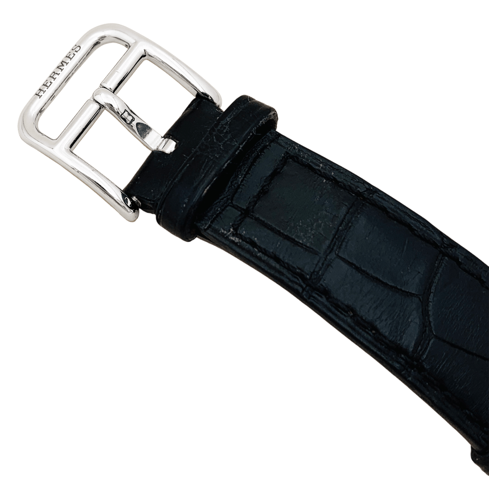 Montre Femme Hermès, "Heure H", acier, nacre et diamants. 3