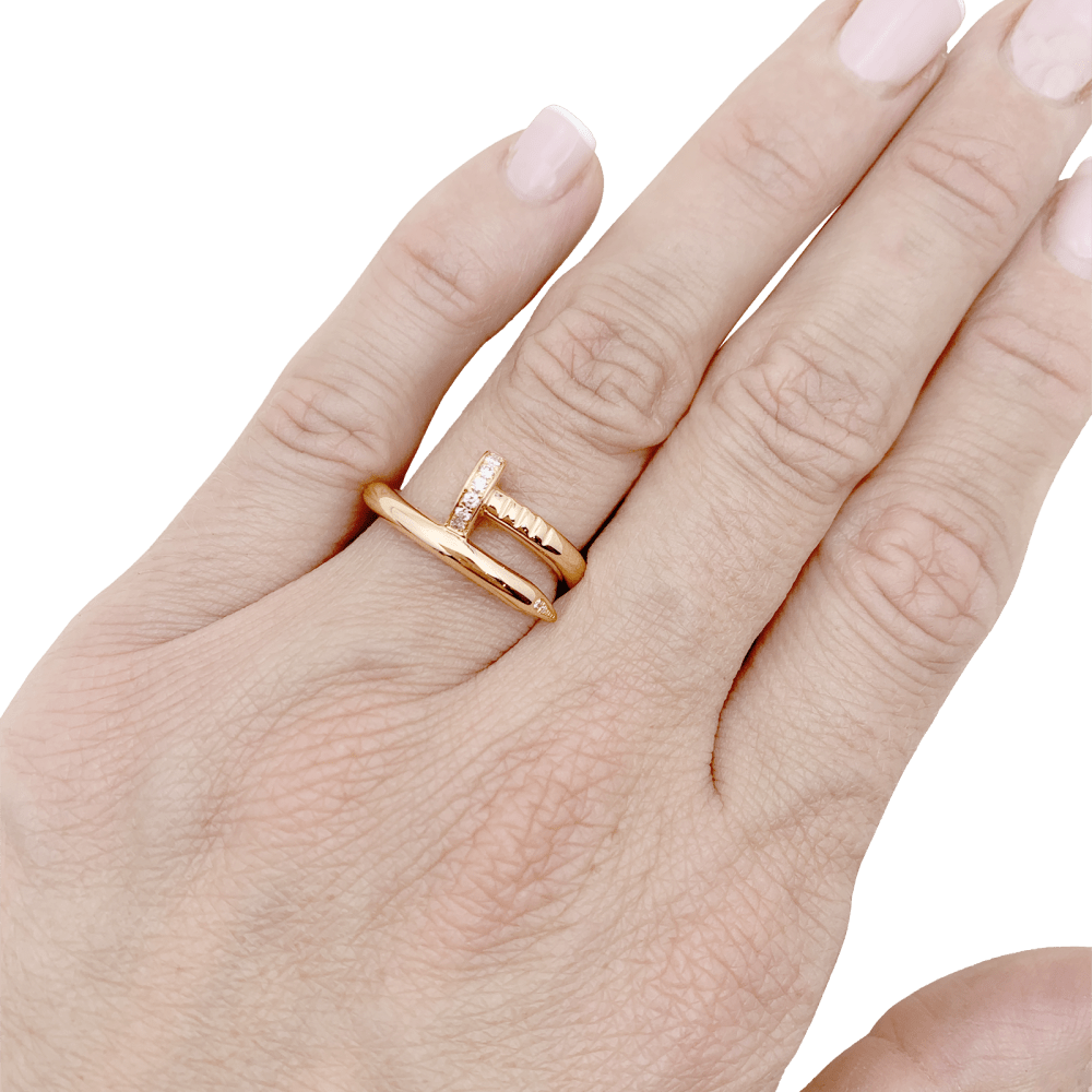 Bague Cartier, "Juste un Clou", or rose, diamants. 6