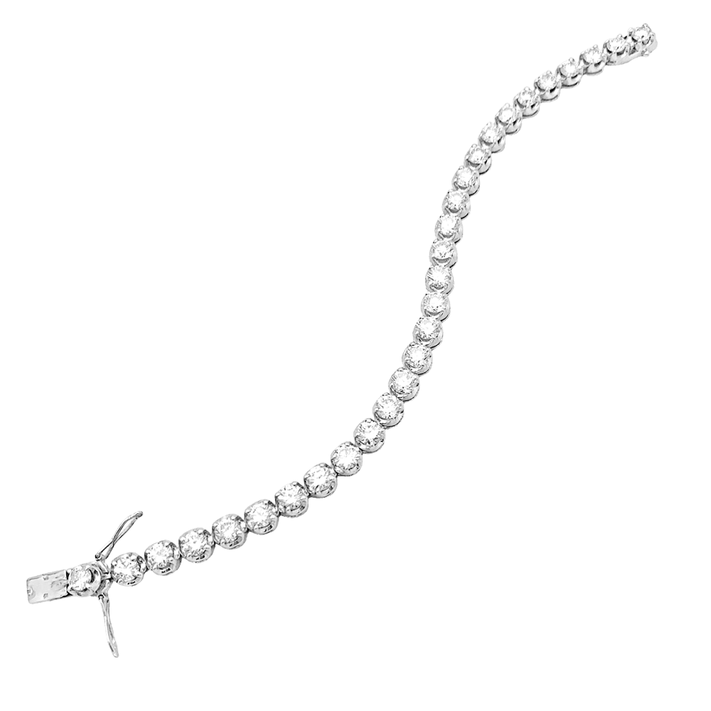 Bracelet ligne, or blanc et diamants. 3