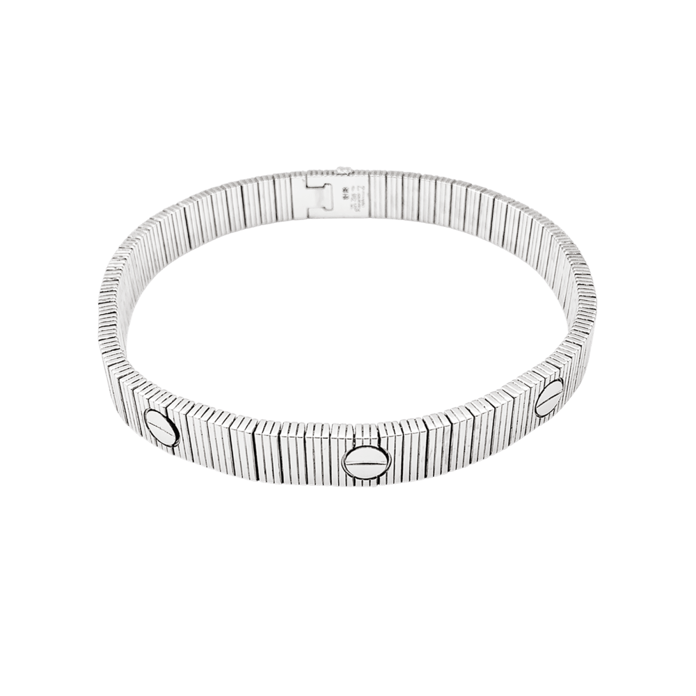 Bracelet Cartier, "Love Unlimited Souple", or blanc. 2
