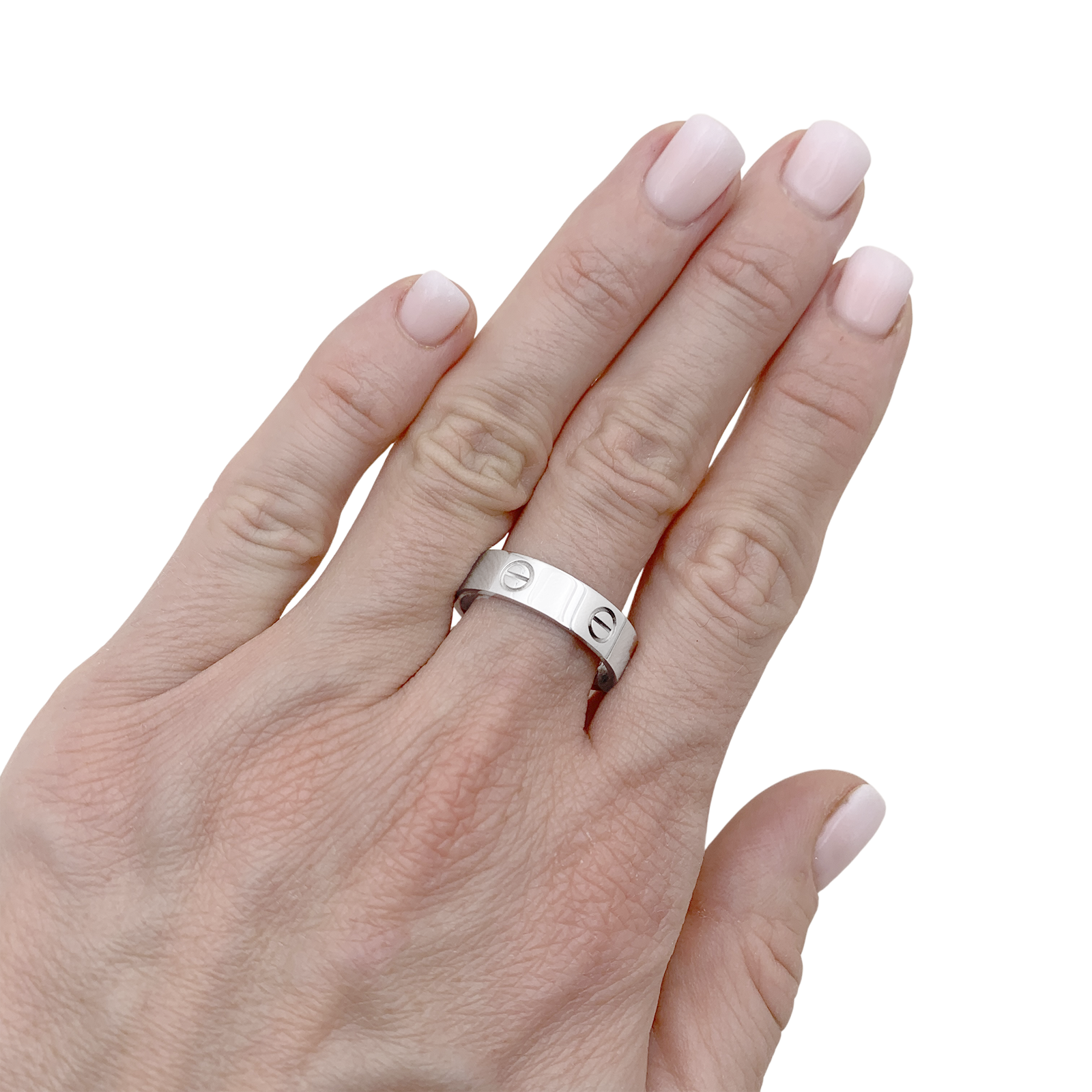 Bague Cartier, "Love Classique", or blanc. 3