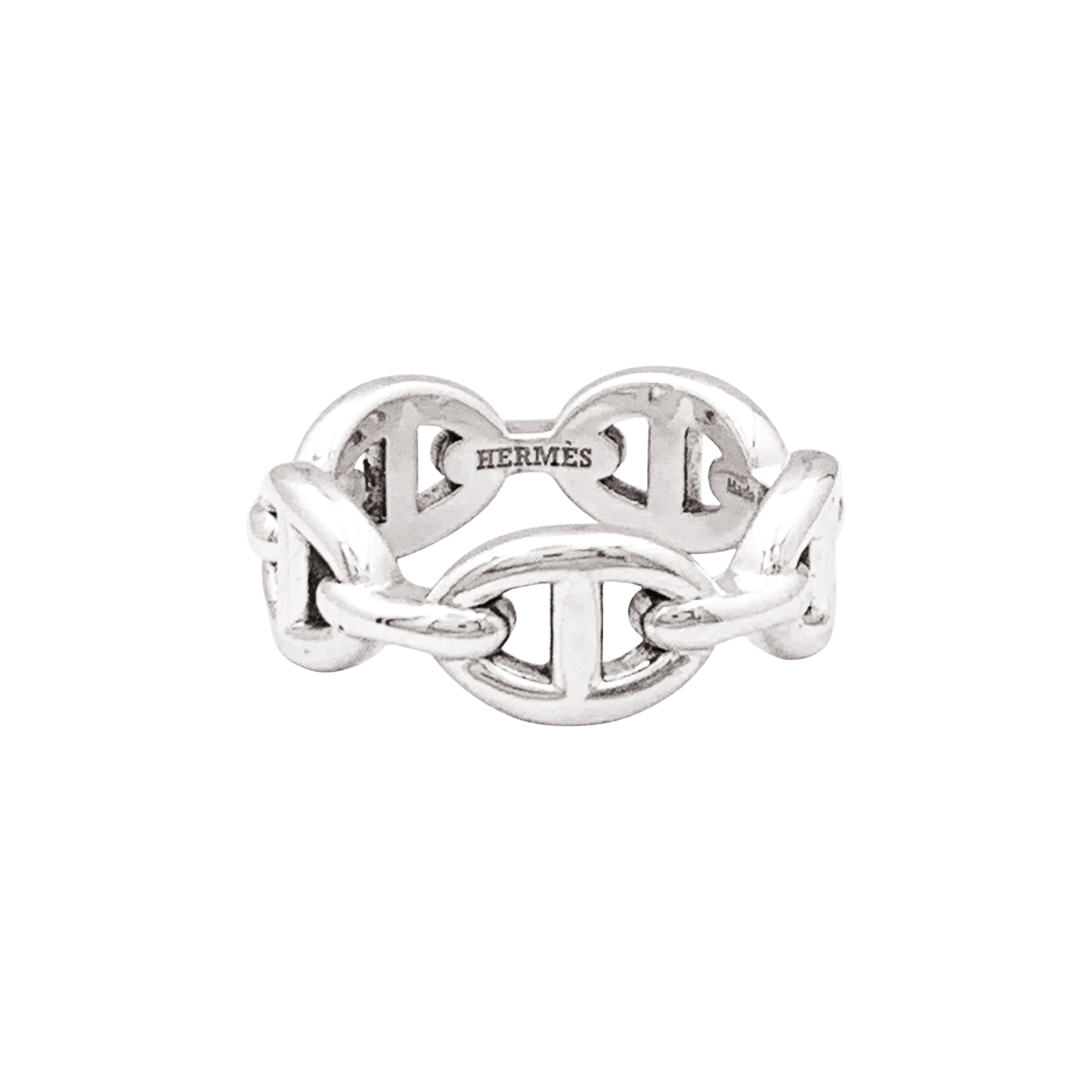 Bague Hermès, "Chaîne d'ancre Enchaînée", argent, petit modèle. 2