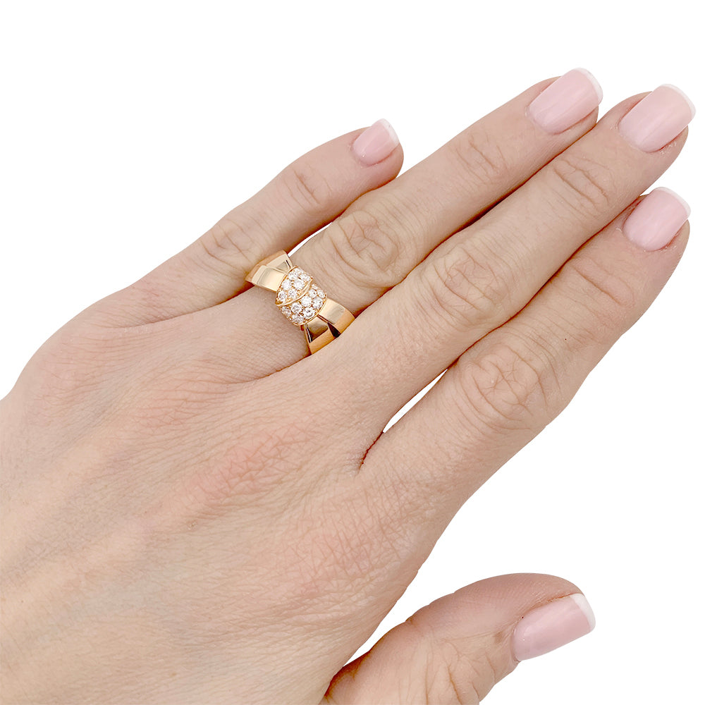 Bague Chaumet, "Liens Séduction", or rose et diamants. 6