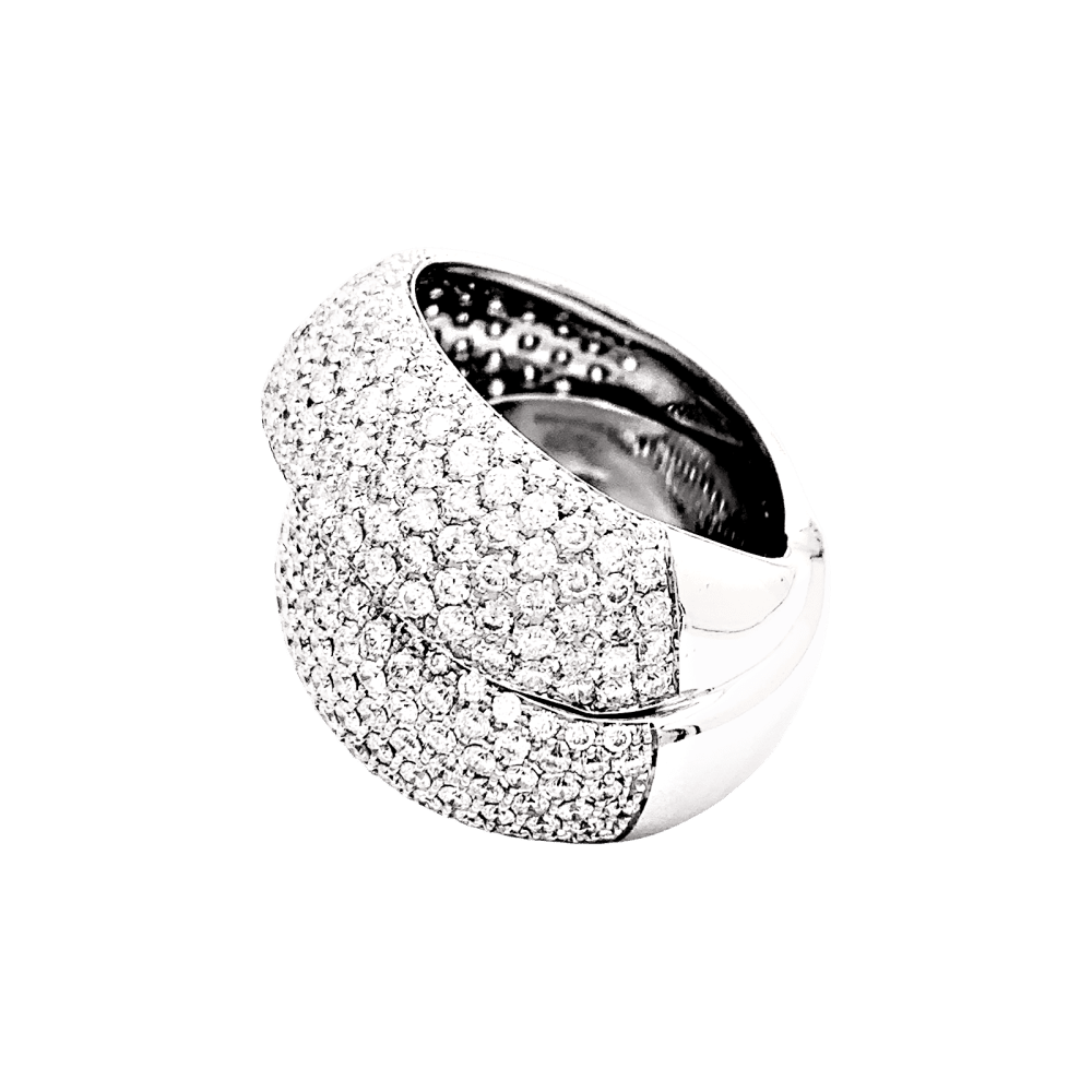 Bague pavage diamants, or blanc. 2