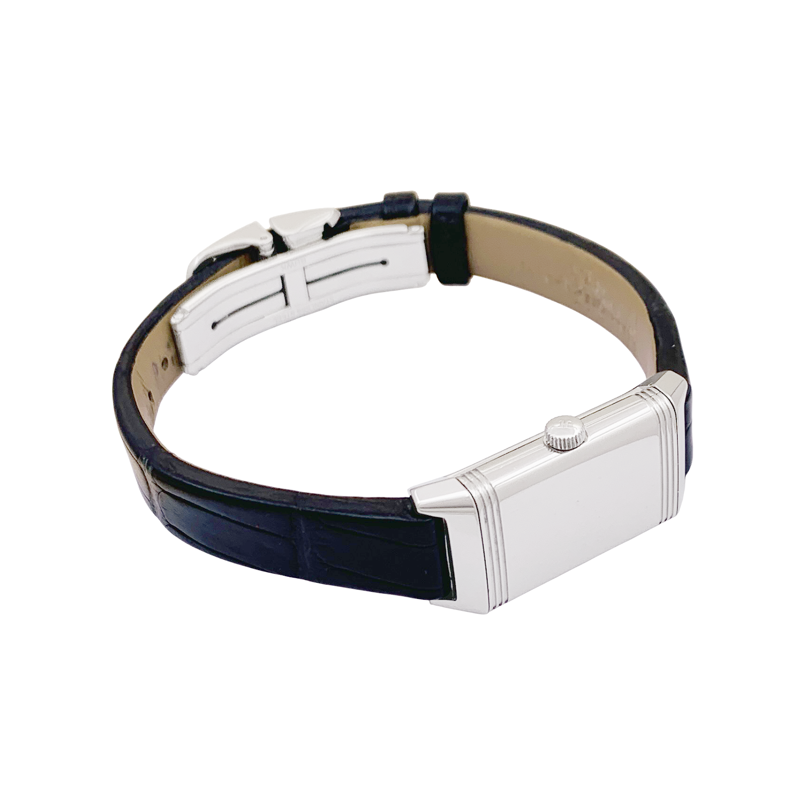 Montre Jaeger Lecoultre, "Reverso Classique", acier, cuir. 2