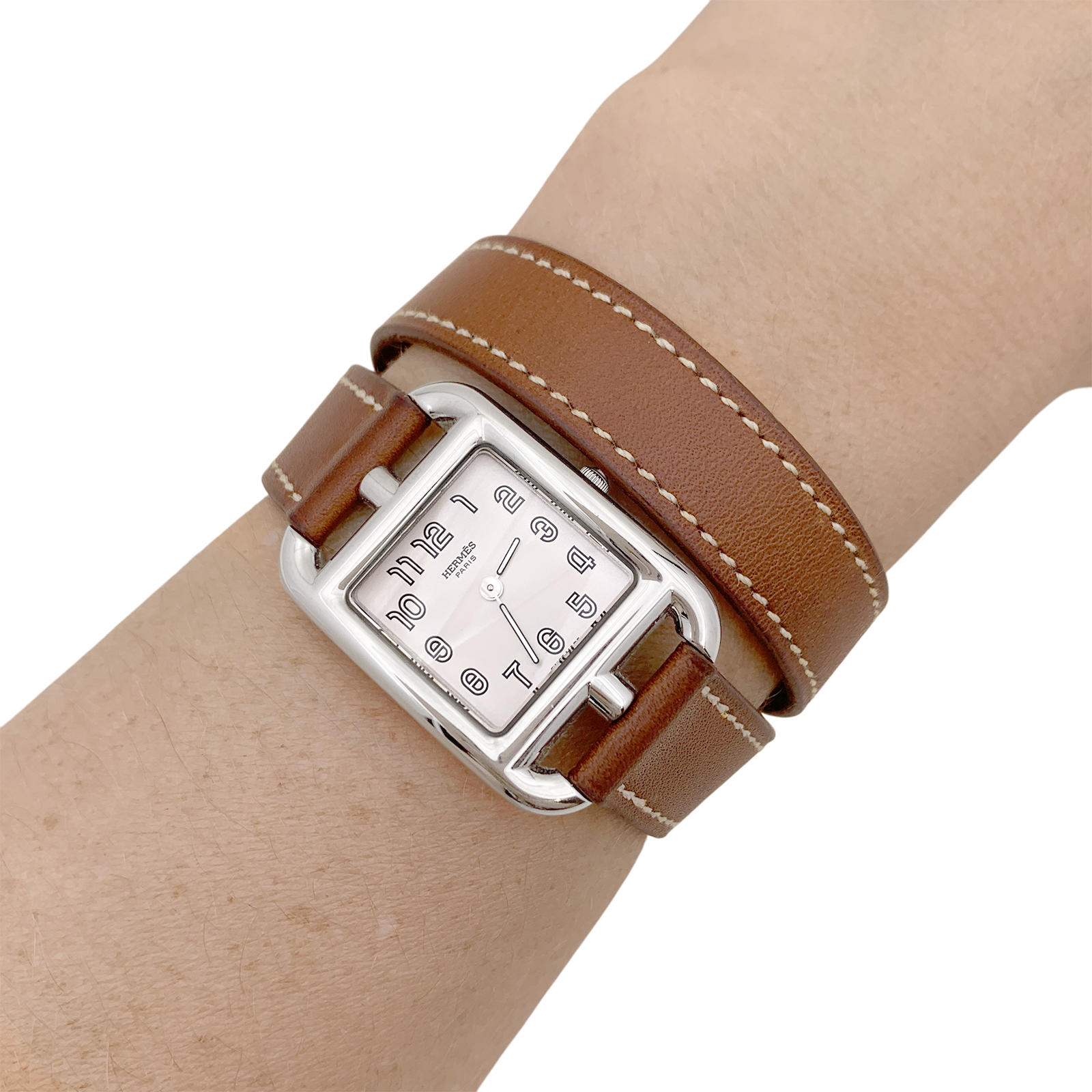 Montre Hermès, "Cape Cod", acier, cuir. 5