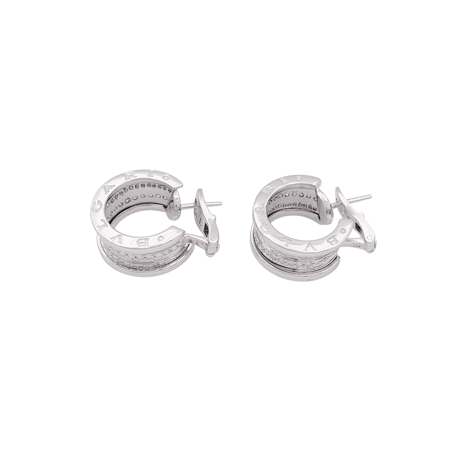 Créoles Bulagri "B.Zero1" or blanc, diamants. 1