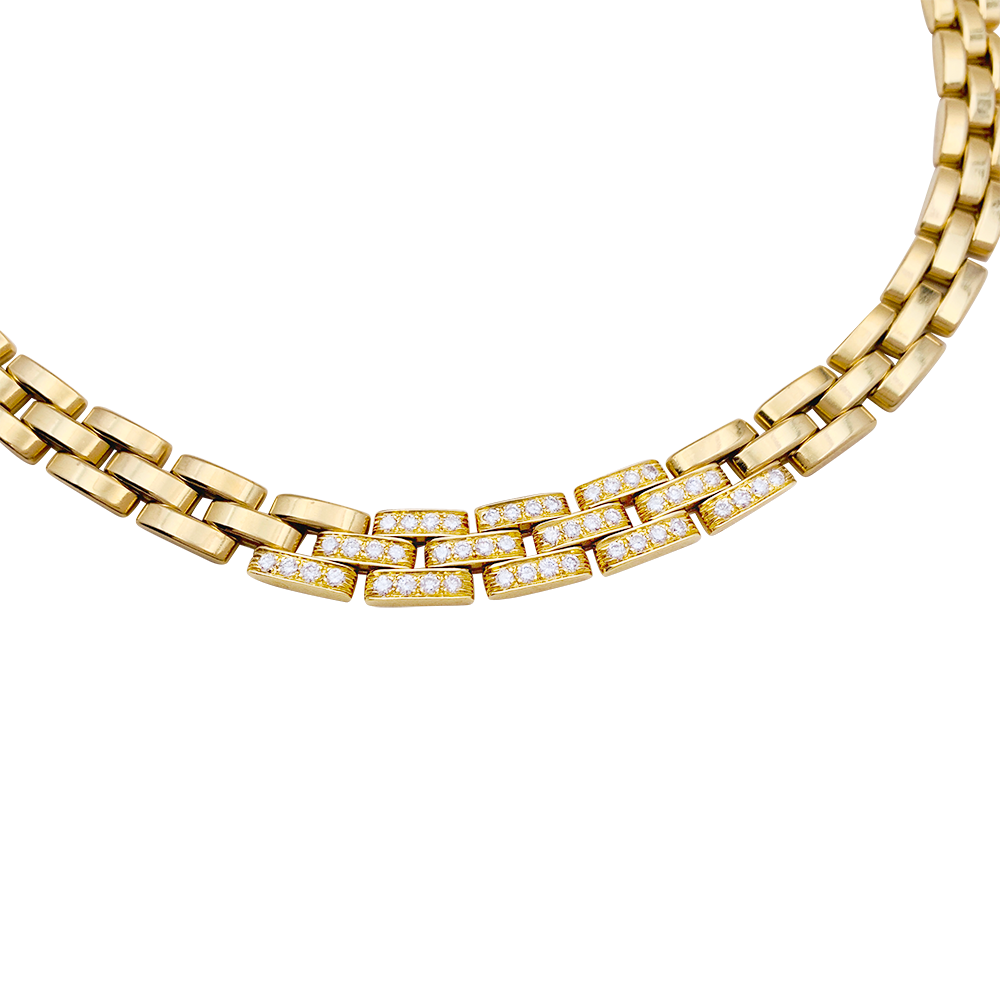 Collier Cartier "Tyrana", or jaune, diamants. 4