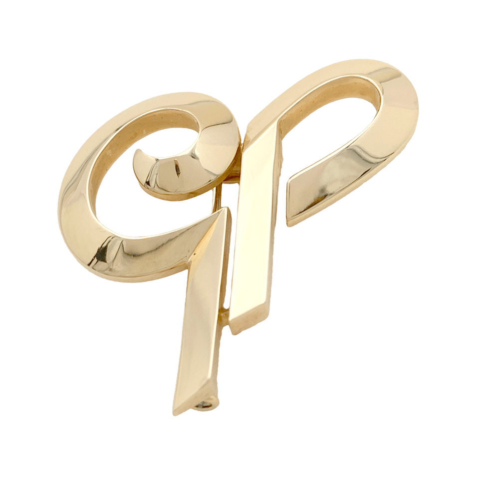 Broche Cartier, « Initiales », or jaune. 1