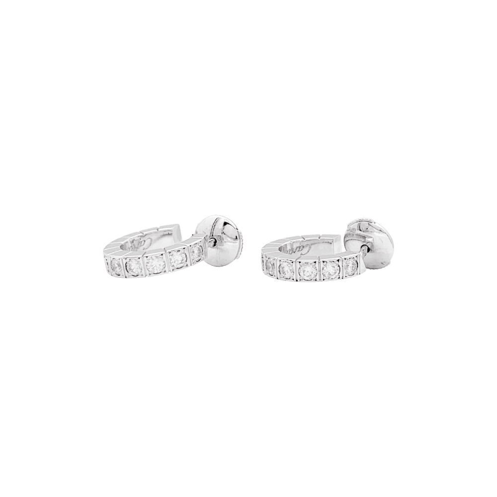 Boucles d'oreilles Cartier, "Lanière", or blanc et diamants. Petit modèle. 3