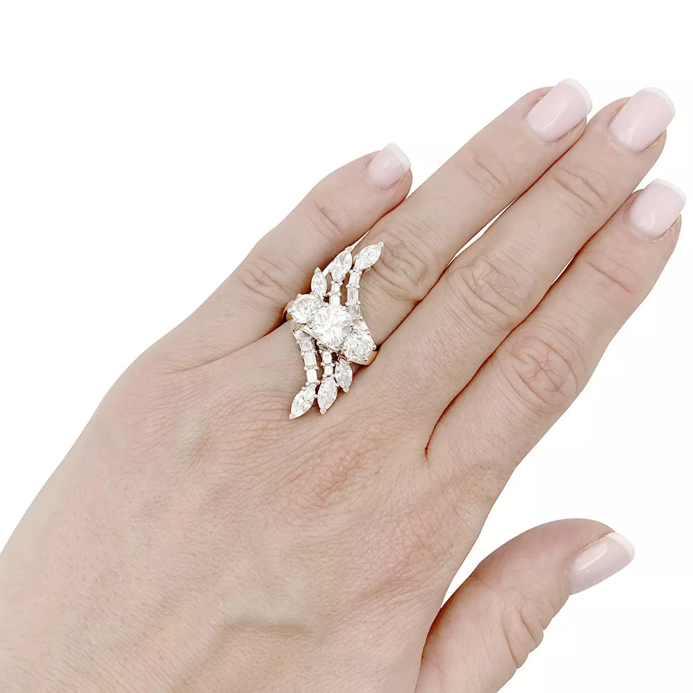 Bague diamants, platine. 6