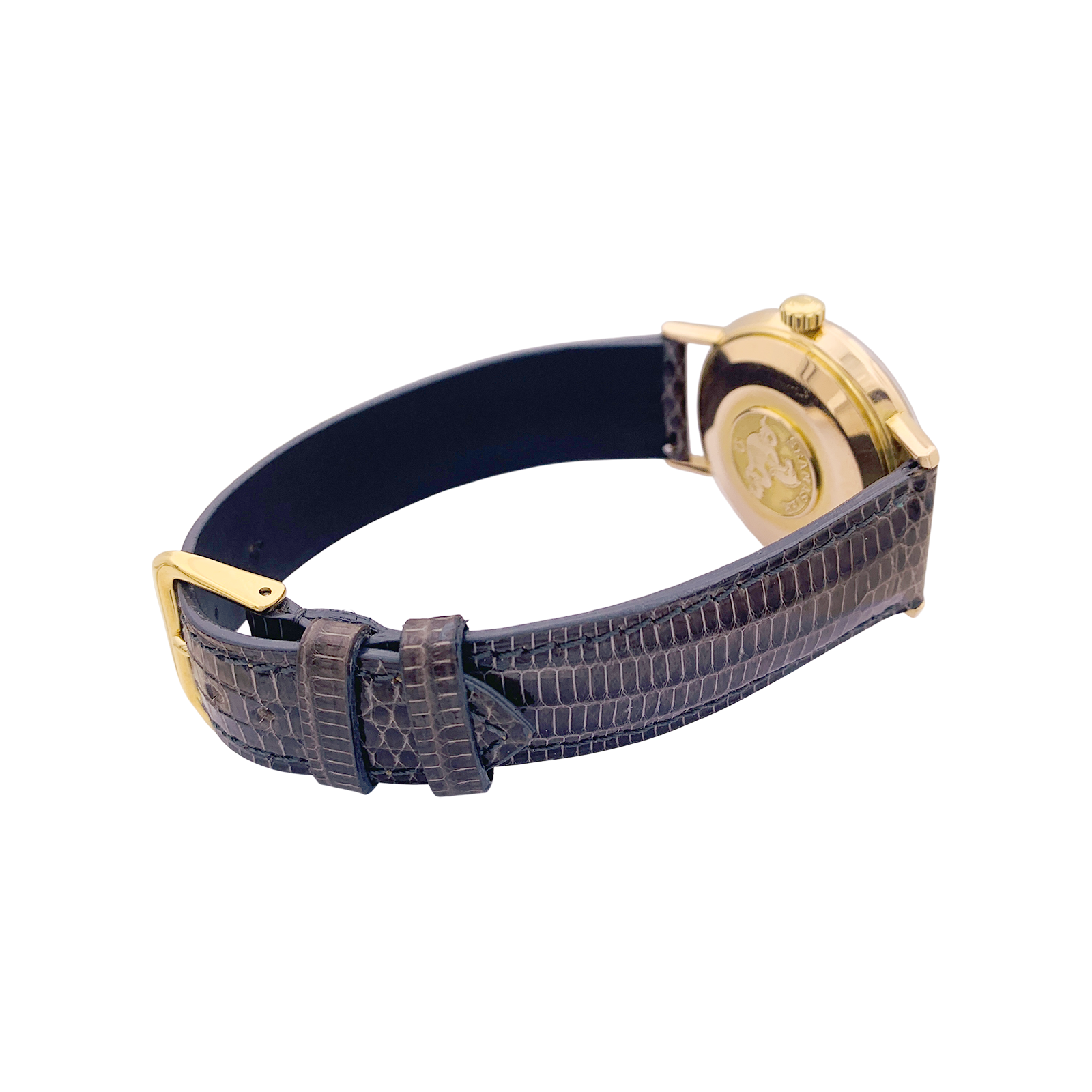 Montre Omega, "Seamaster De Ville" or rose, cuir. 4