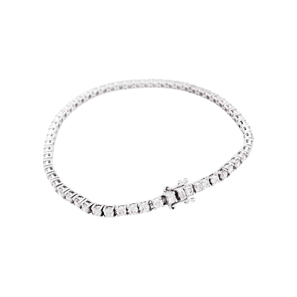 Bracelet ligne, or blanc et diamants. 3