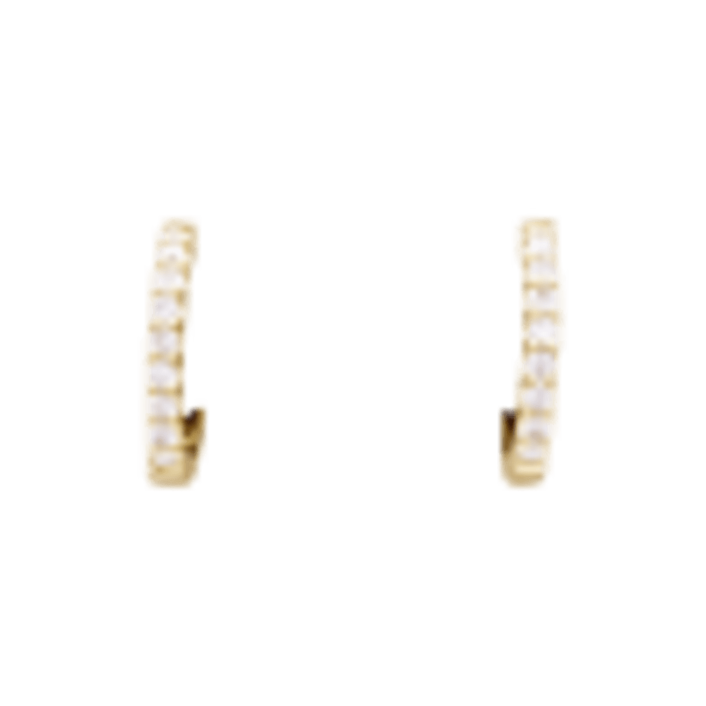 Paire de petites créoles en or jaune, diamants. 1