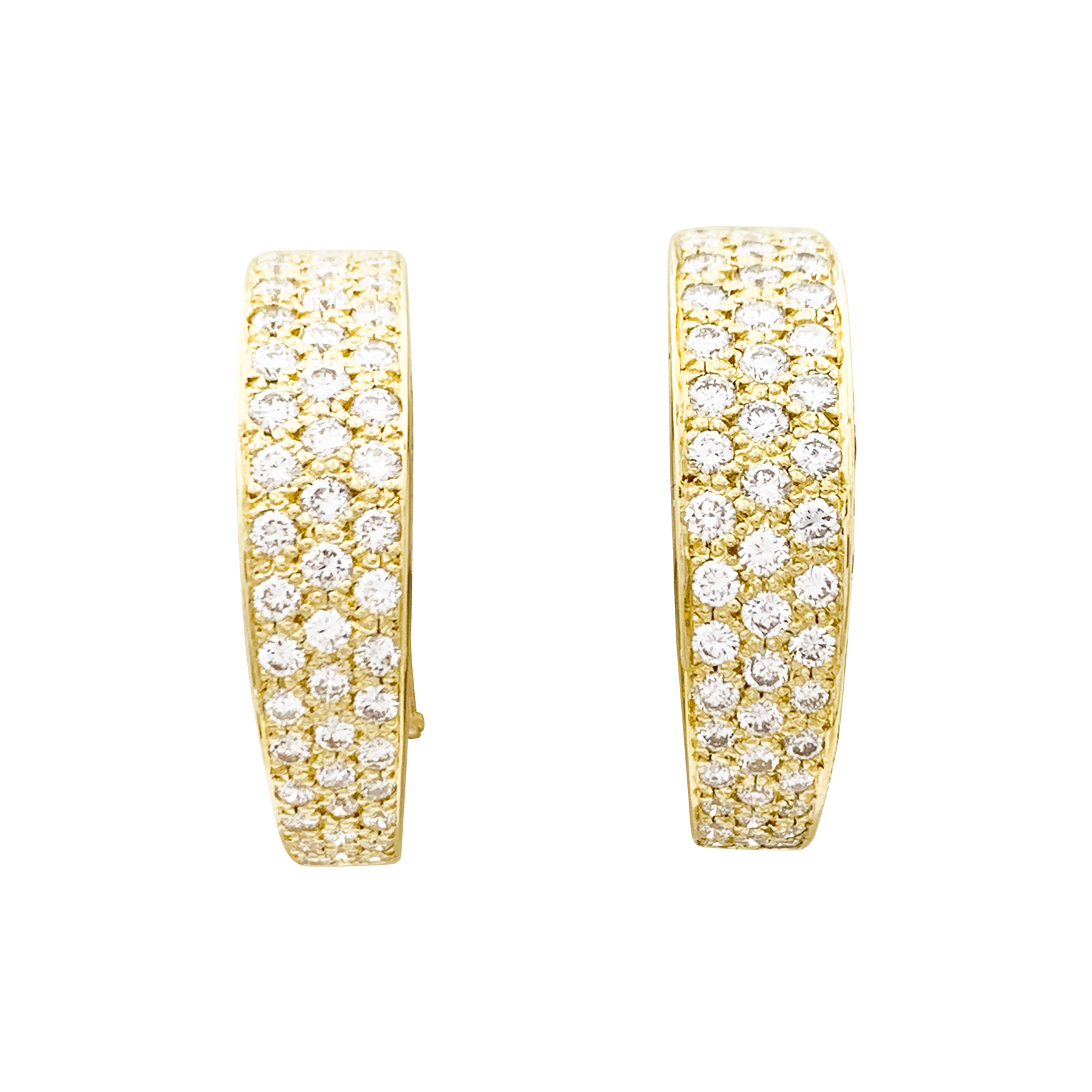 Clips d'oreilles O.J Perrin "Arena", or jaune, diamants. 7