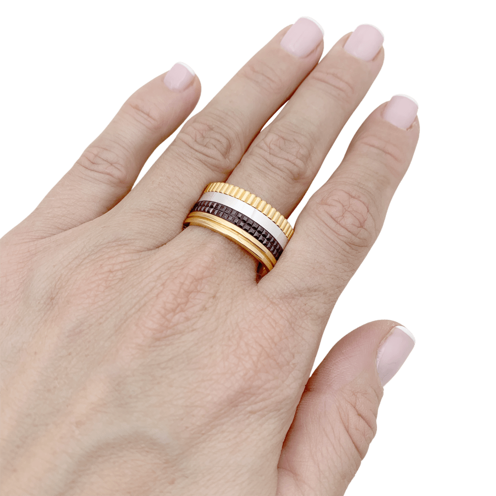 Bague Boucheron, "Quatre Classique Large", trois ors. 5