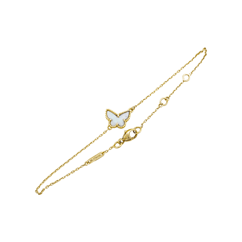 Bracelet Van Cleef & Arpels, "Sweet Alhambra" papillon, or jaune et nacre. 4