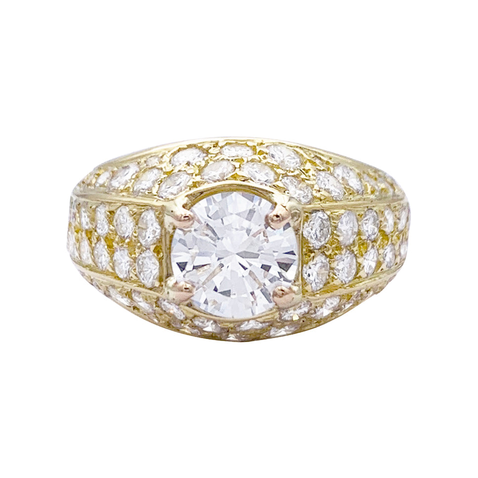 Bague or jaune, diamants. 1