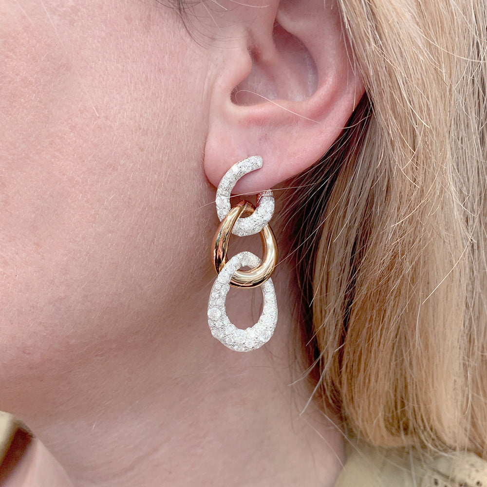 Boucles d'oreilles Pomellato, "Tango", en or rose et diamants. 7
