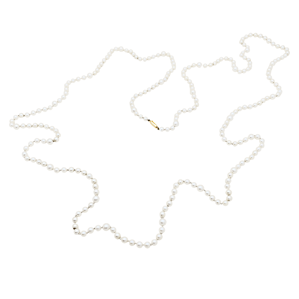 Long sautoir de perles et or jaune. 4