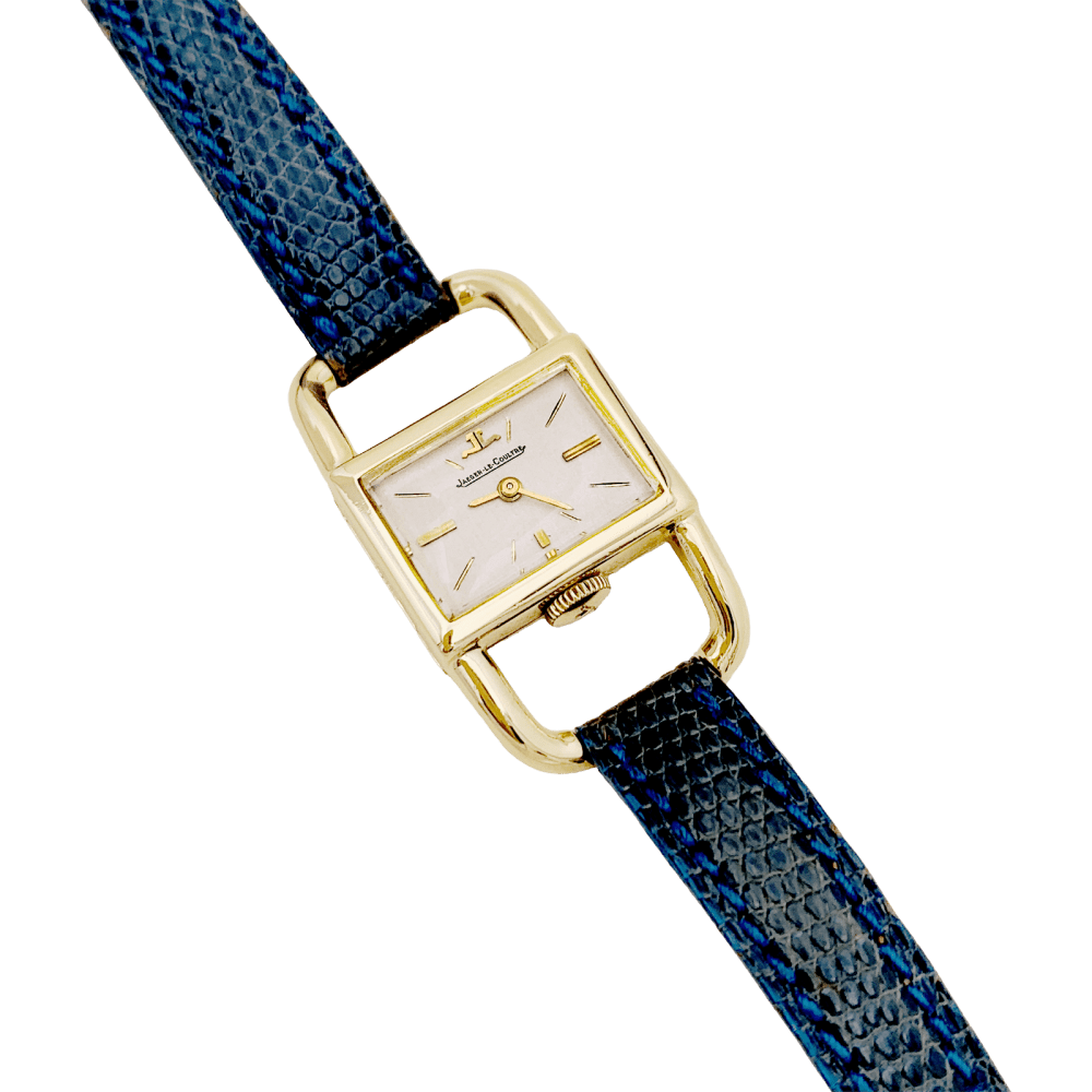 Montre Jaeger-Lecoultre, "Etrier", or jaune, cuir. 3