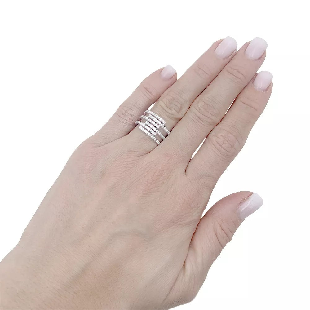 Bague Messika "Gatsby", or blanc, diamants. 5