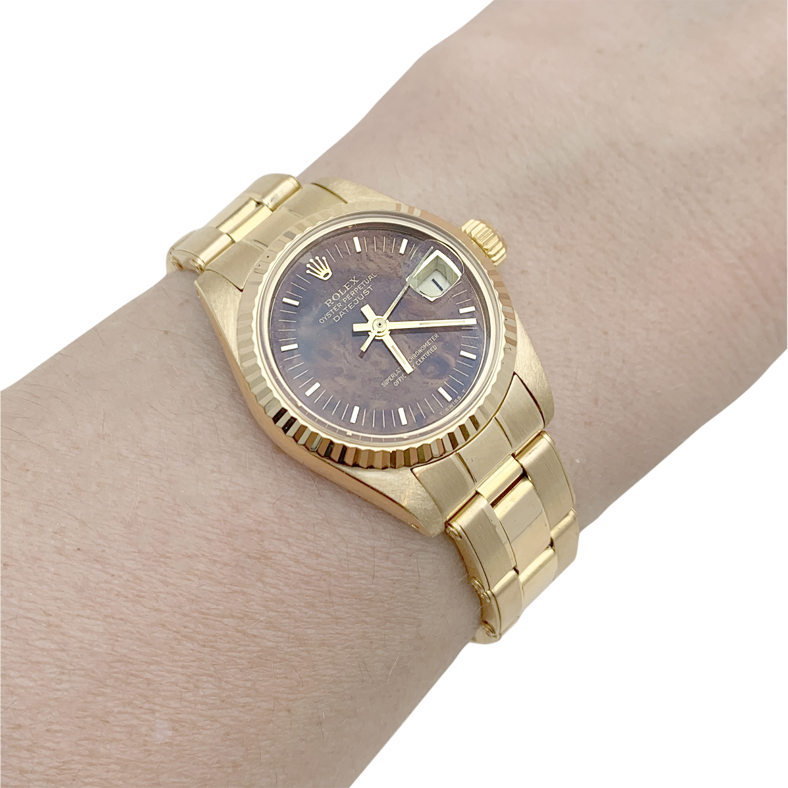 Montre Femme Rolex, "Oyster Perpetual Datejust", or jaune. 7