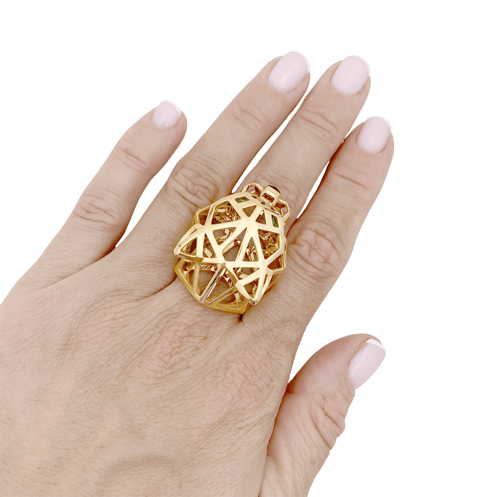 Bague Cartier, "Panthère de Cartier", or jaune, tsavorites, onyx. 8