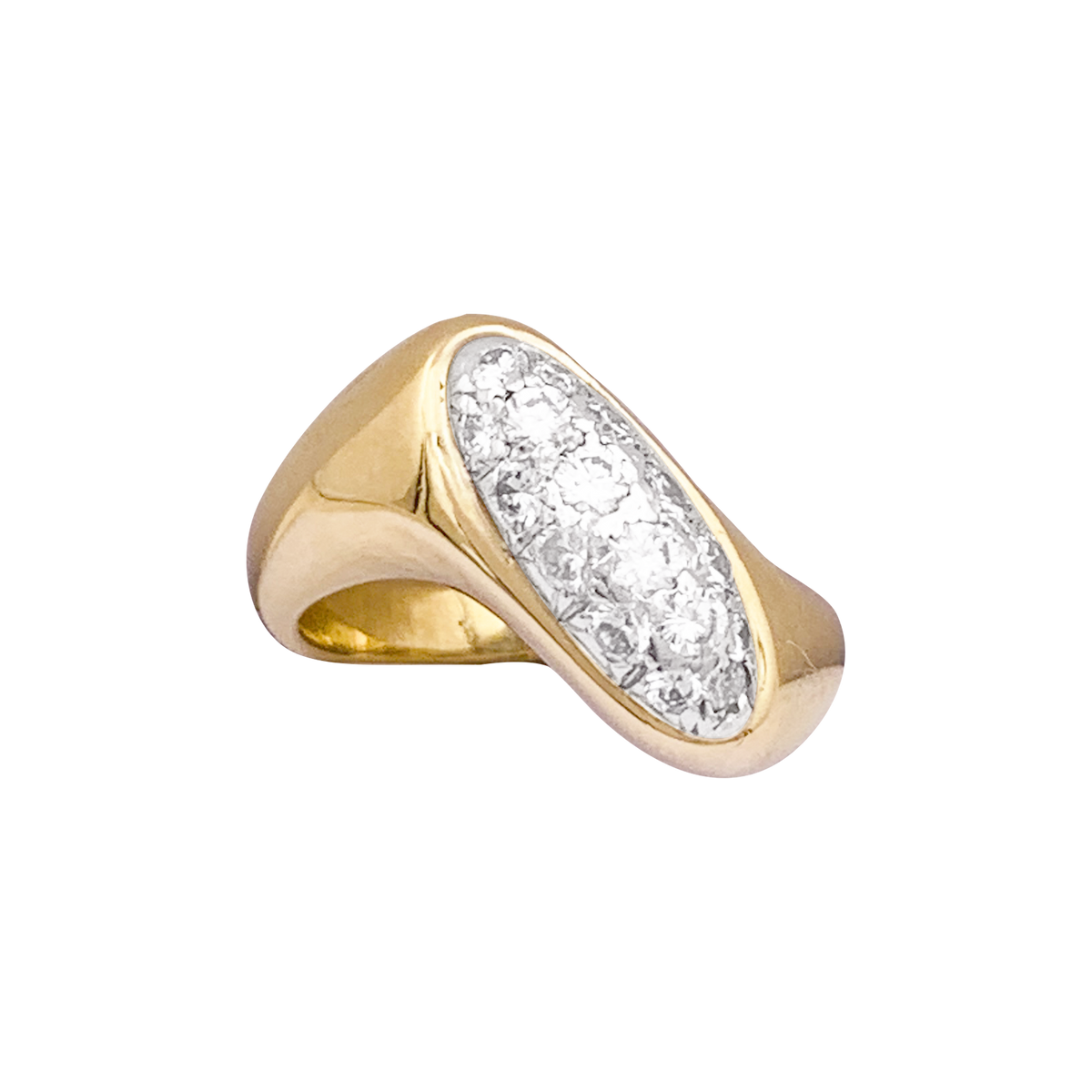 Bague BOUCHERON En Or 18 Carats Sertie D'onyx Et De Diamants (1 Carat) - Taille 52, Style Art Déco, Occasion De Luxe