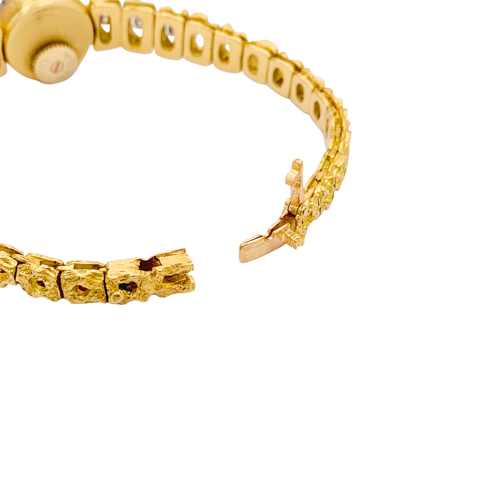 Montre de dame Omega vintage, deux ors, diamants. 4