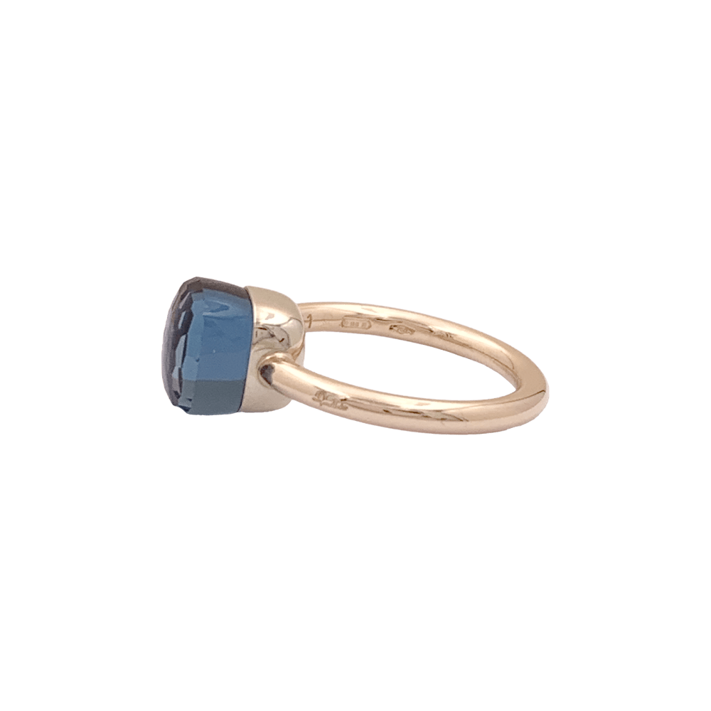 Bague Pomellato, « Nudo Petit», or blanc, or rose, topaze blue London. 3