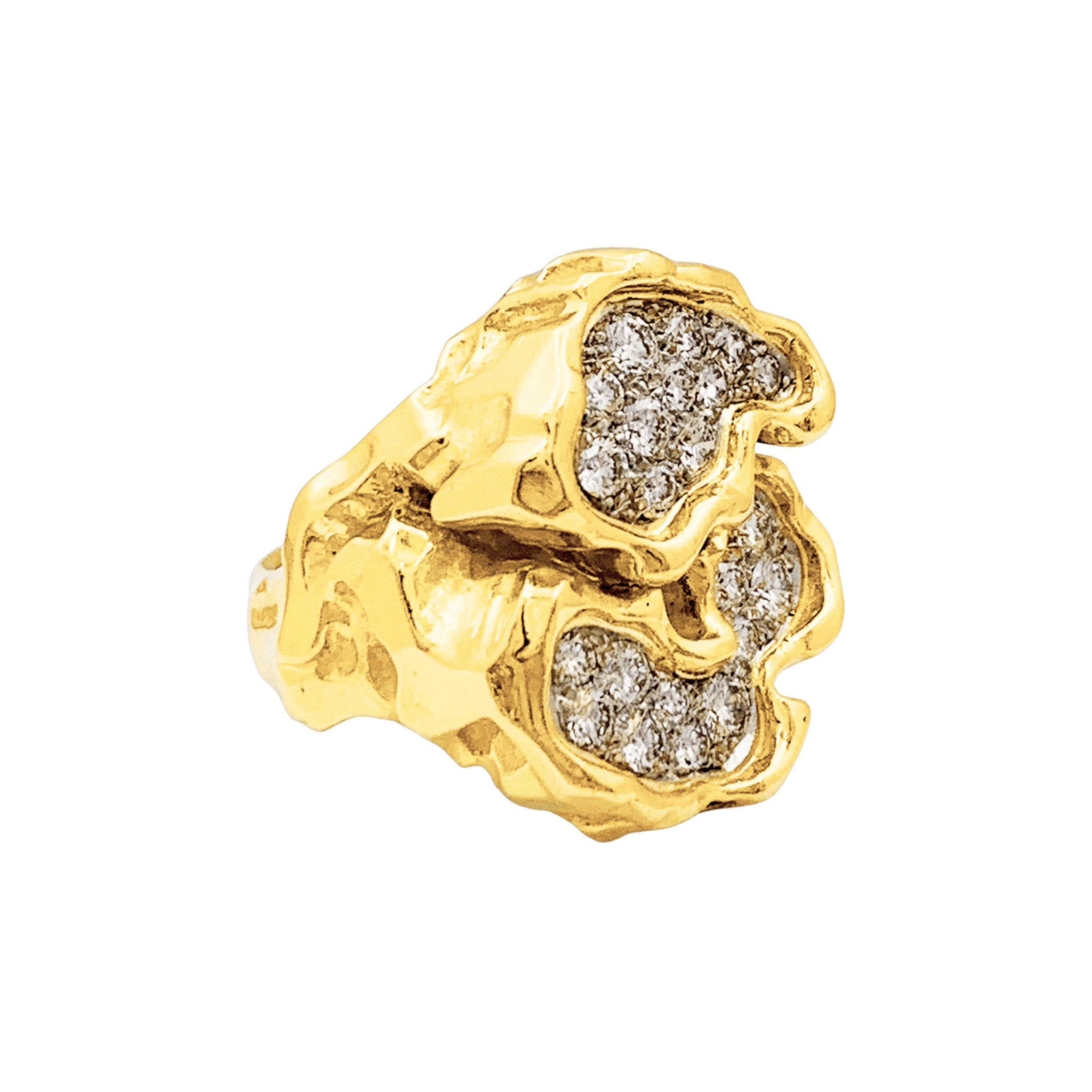 Bague vintage, or jaune, platine, diamants. 4