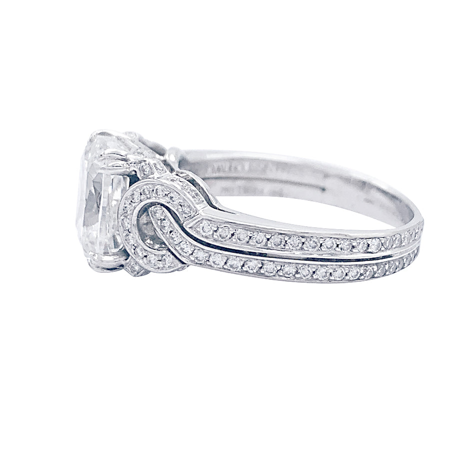 Bague Mauboussin, "Subtil Message", or blanc, diamant coussin. 4