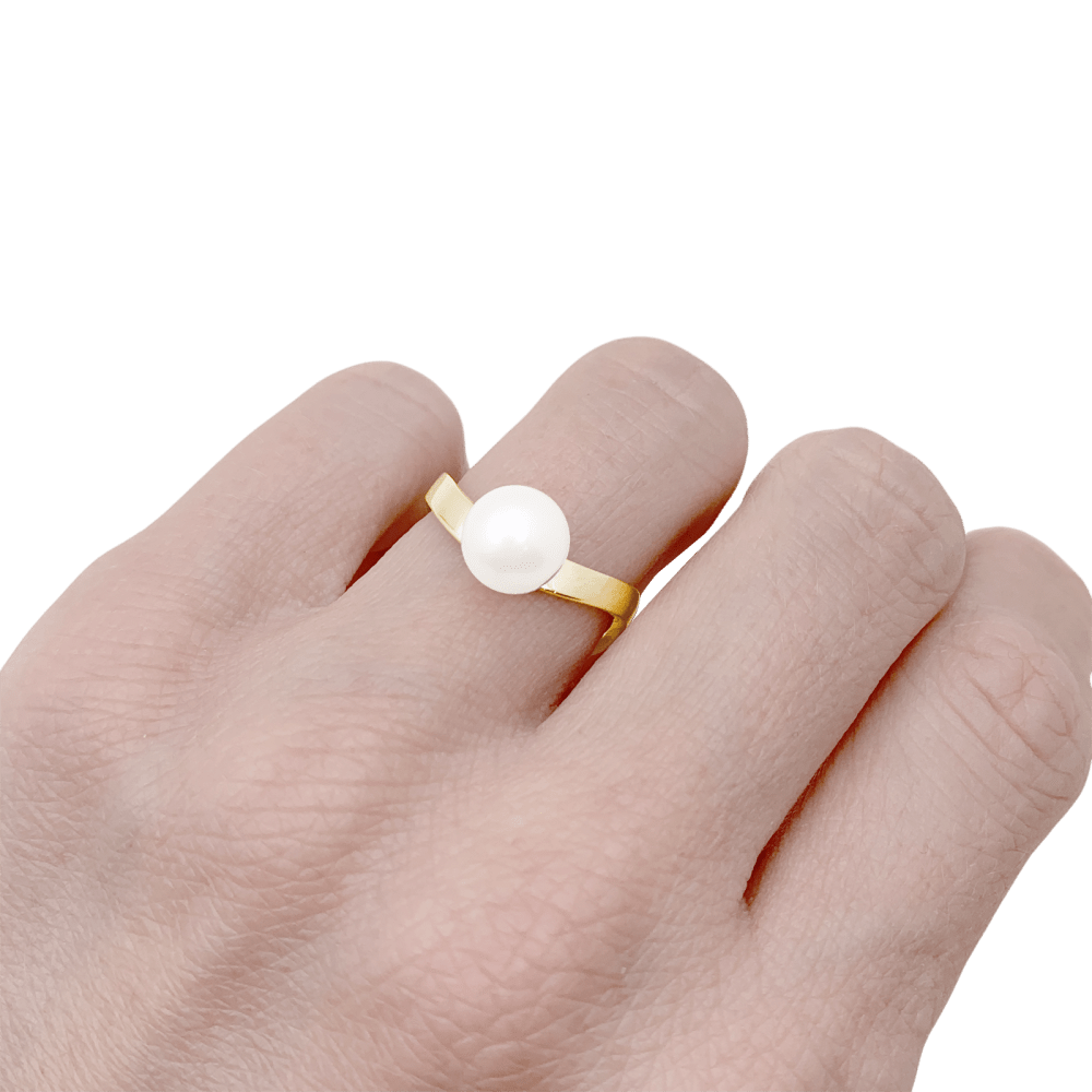 Bague vintage Dinh Van, or jaune, perle Akoya. 7