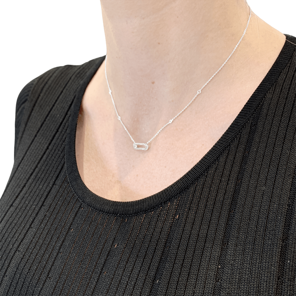 Collier Messika "Move Uno Pavé", or blanc, diamants. 5