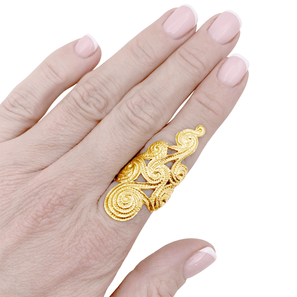 Bague "volutes" or jaune. 6