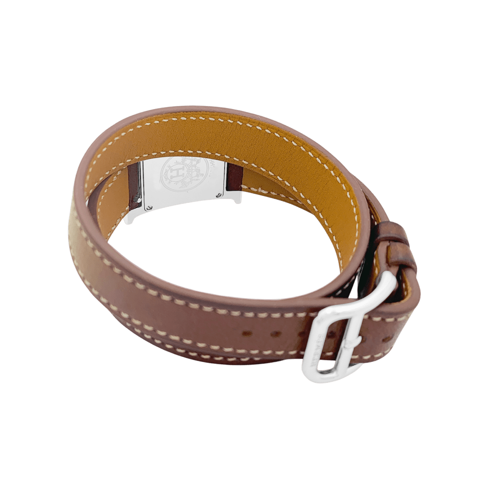 Montre Hermès, "Heure H", acier sur cuir. 5