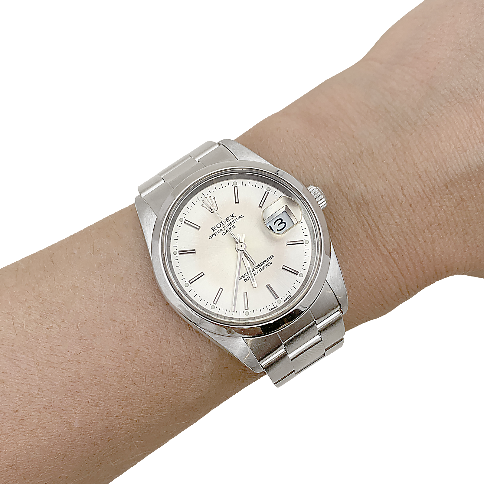 Montre Rolex, "Oyster Perpetual Date", acier. 5