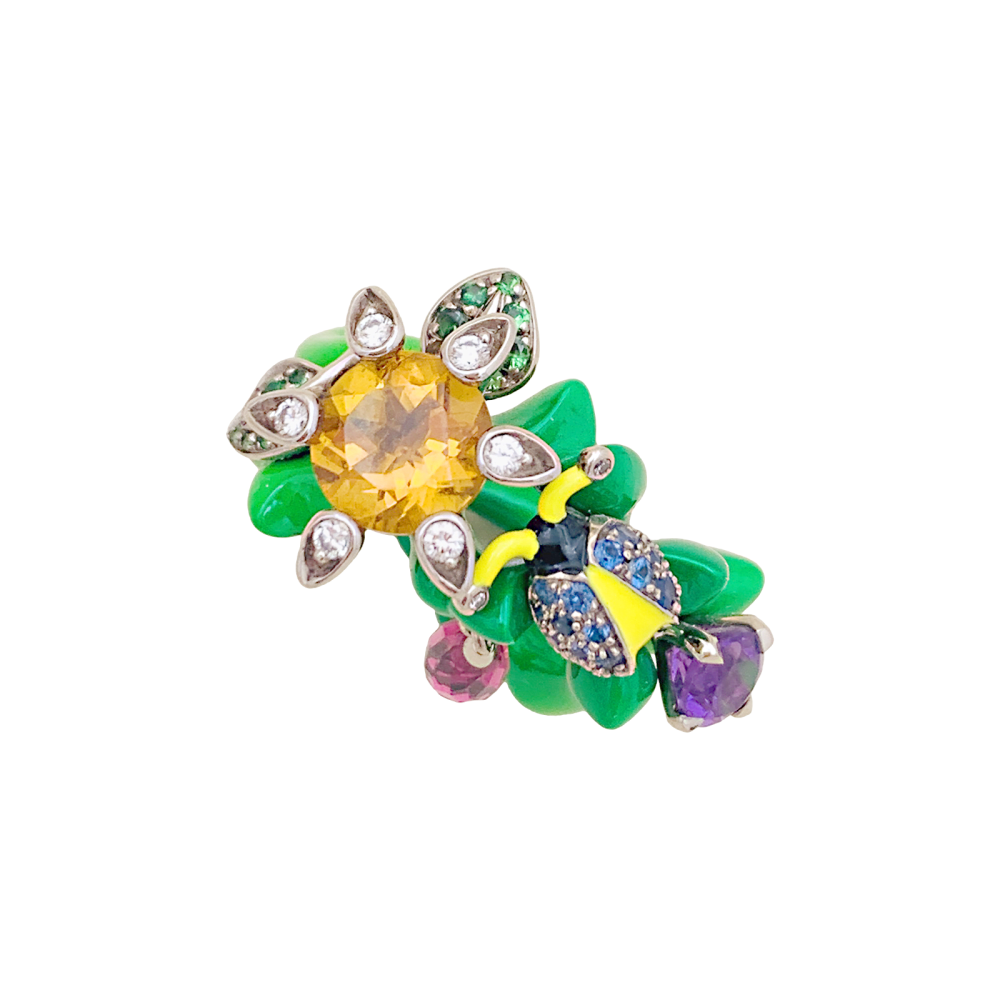 Bague Dior, "Milly Carnivora", laque, diamants, pierres de couleur. 5