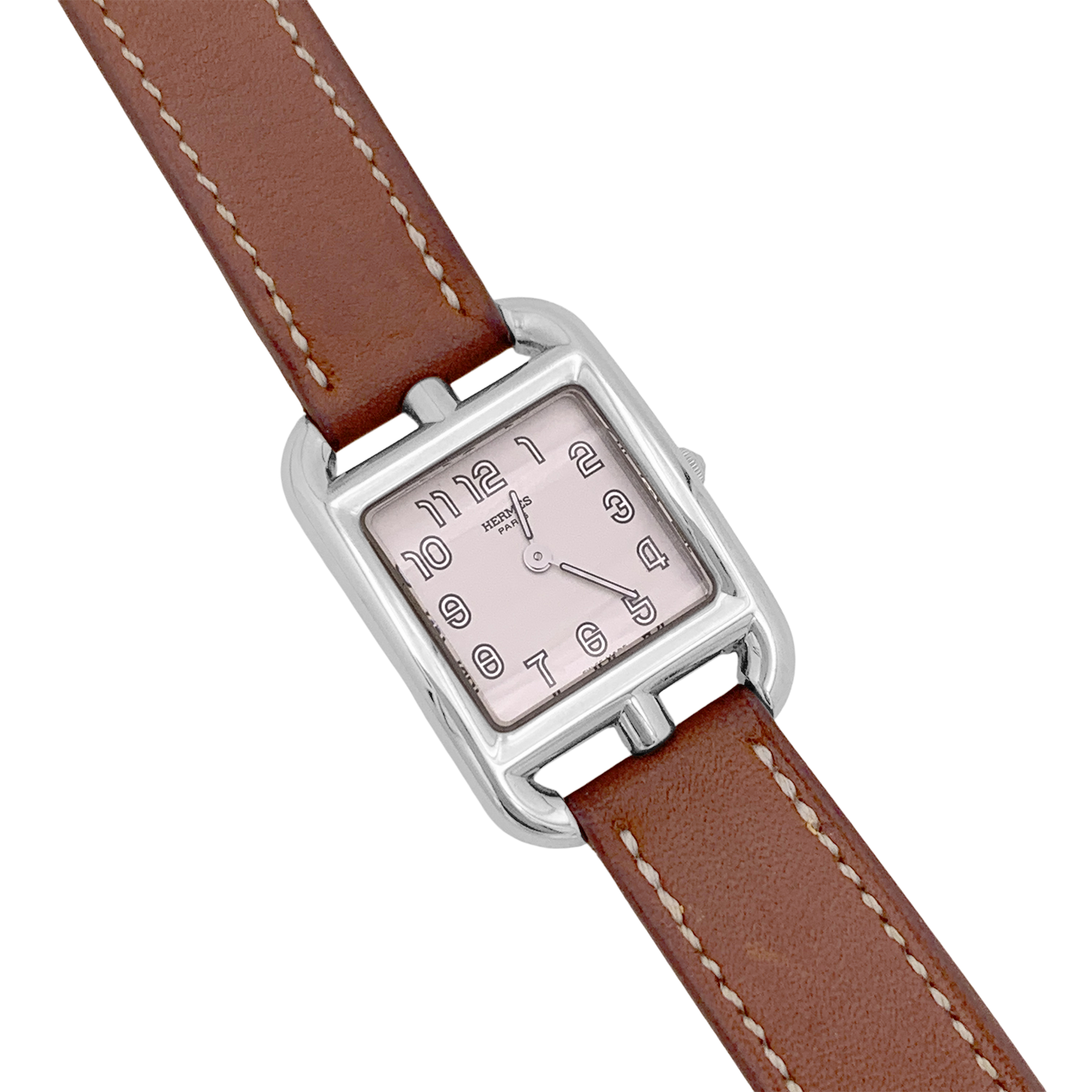 Montre Hermès, "Cape Cod", acier, cuir. 2