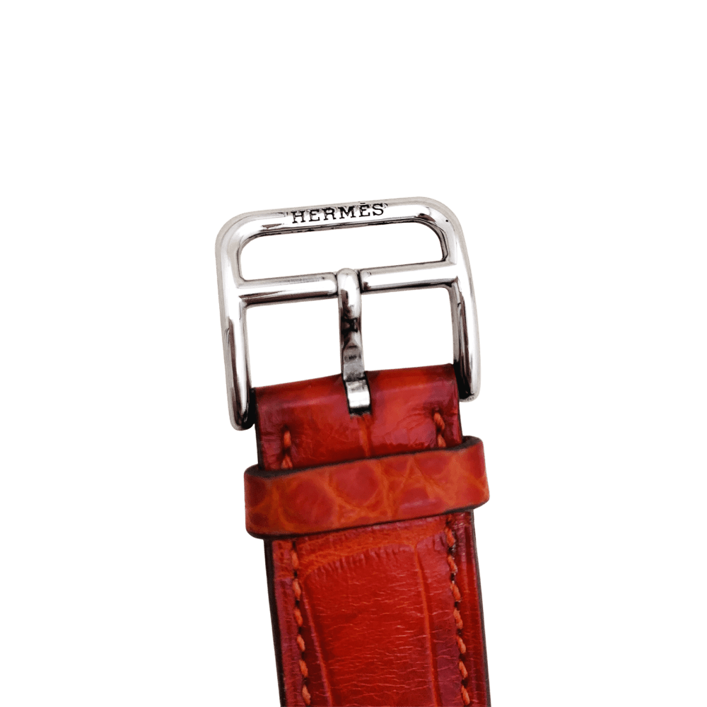 Montre Hermès,"Arceau", acier, diamants. 5