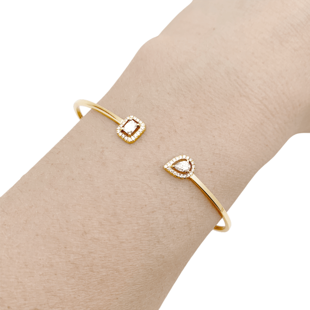 Bracelet Messika, "Jonc Flex Toi & Moi My Twin" or jaune et diamants. 6