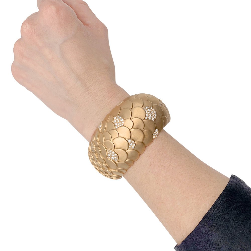 Bracelet Pomellato, "Sirène", or rose, diamants. 5