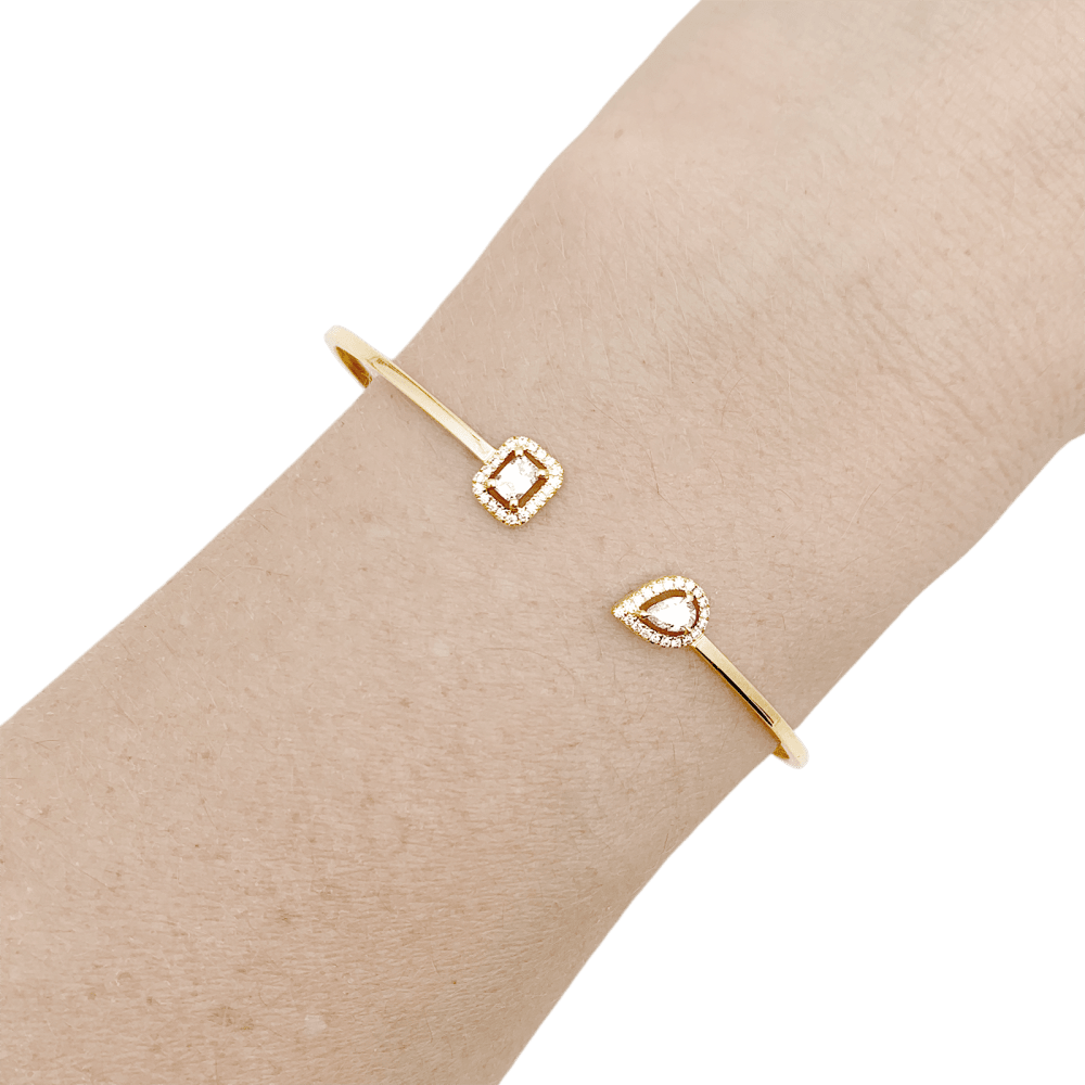 Bracelet Messika, "Jonc Flex Toi & Moi My Twin" or jaune et diamants. 5