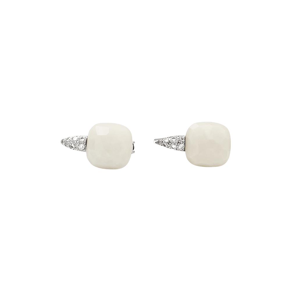 Boucles d'oreilles Pomellato, "Capri", or blanc, opale et diamants. 4