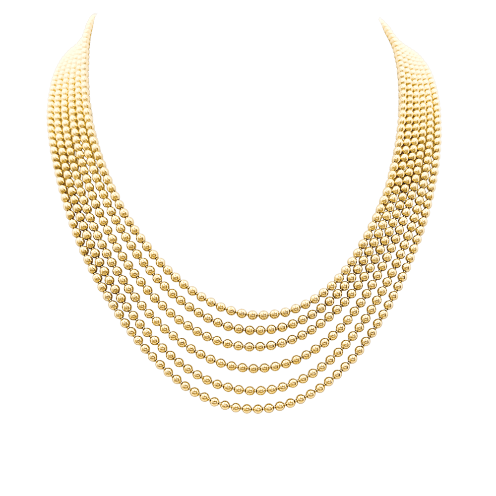 Collier Cartier, "Draperie", 6 rangs, or jaune. 1