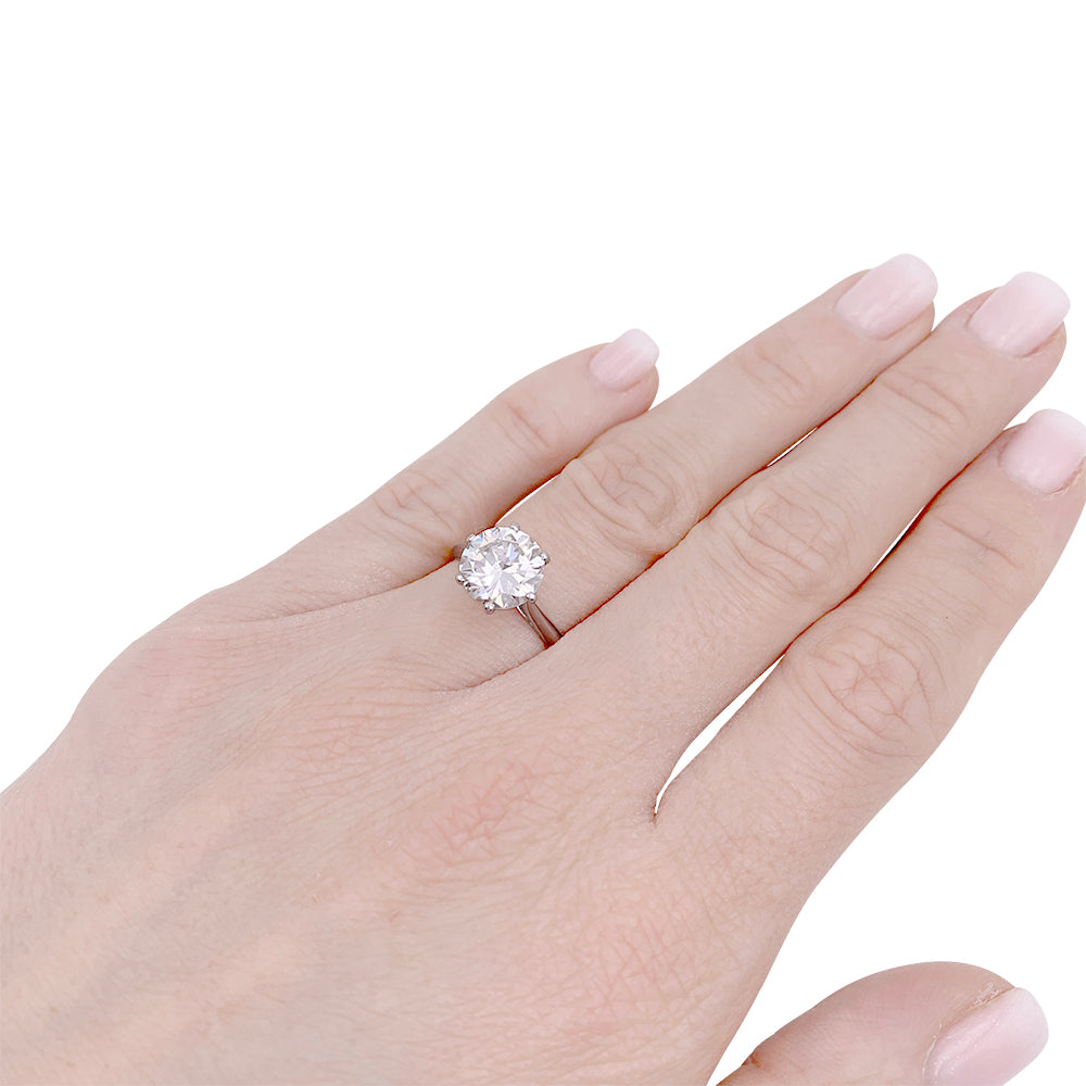 Solitaire platine, or blanc, diamant 2,30 cts. 3