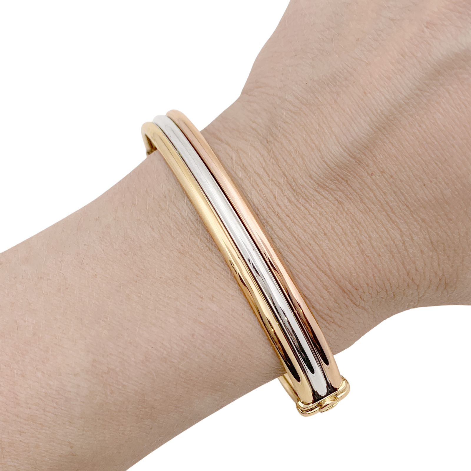 Bracelet vintage Cartier, trois ors. 5